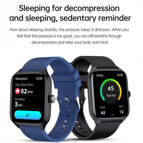 T19 Pro 1,96 pouces IP67 Montre intelligente à bande de silicone étanche, prend en charge les appels Bluetooth à double mode / surveillance de la fréquence cardiaque (bleu) SH001C114-022
