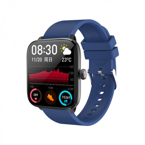 T20 1,96 pouces IP67 montre intelligente étanche en silicone, prend en charge les appels Bluetooth double mode / surveillance de la fréquence cardiaque (bleu) SH801C1067-023