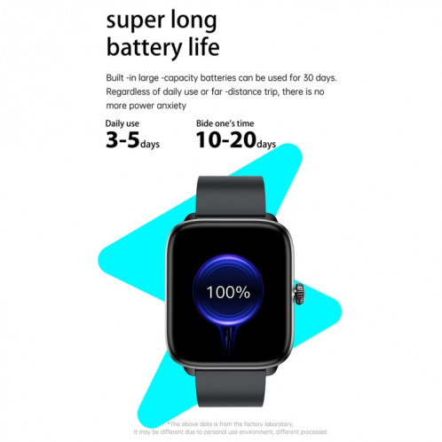 T20 1,96 pouces IP67 montre intelligente étanche en silicone, prend en charge les appels Bluetooth double mode / surveillance de la fréquence cardiaque (bleu) SH801C1067-023
