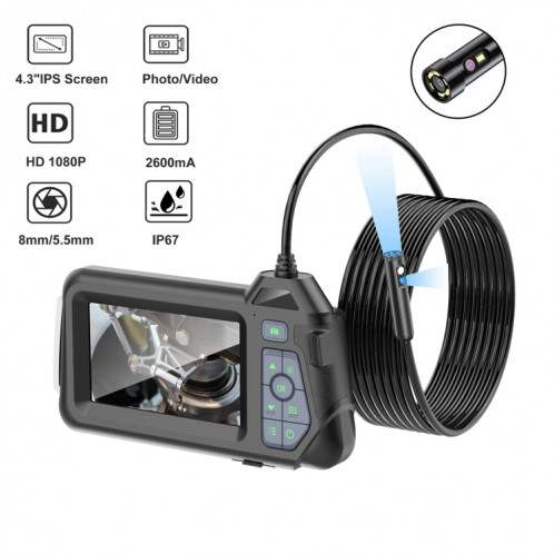 Caméra double M60 4,3 pouces avec endoscope à écran, longueur: 2 m (5 mm) SH302B1811-07
