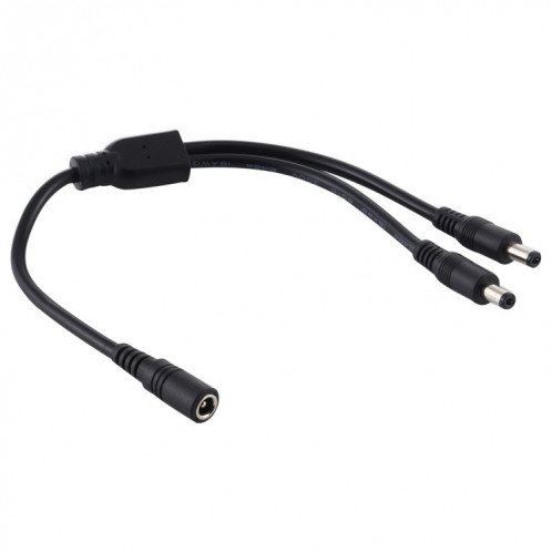 5,5 x 2,1 mm 1 à 2 prise femelle à mâle Adaptateur de répartiteur d'alimentation CC Câble d'alimentation, longueur du câble: 70 cm (noir) SH802A595-04