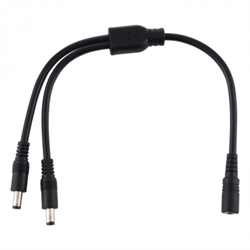 5,5 x 2,1 mm 1 à 2 prise femelle à mâle Adaptateur de répartiteur d'alimentation CC Câble d'alimentation, longueur du câble: 70 cm (noir) SH802A595-04