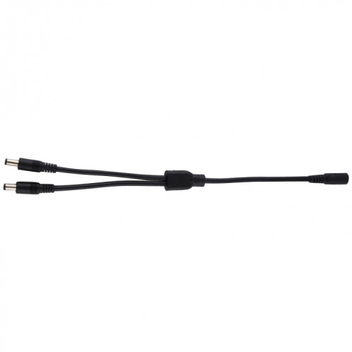 5,5 x 2,1 mm 1 à 2 prise femelle à mâle Adaptateur de répartiteur d'alimentation CC Câble d'alimentation, longueur du câble: 70 cm (noir) SH802A595-04