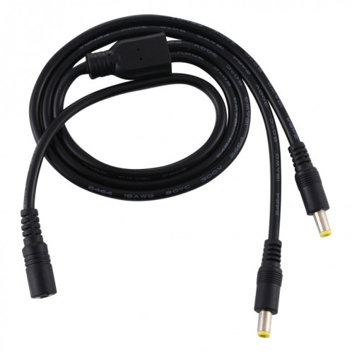 8A 5.5 x 2,5 mm 1 à 2 femelle à mâle prise DC Power Splitter Adaptateur Câble d'alimentation, Durée du câble: 70cm (noir) SH001A525-04