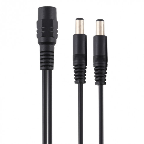 5,5 x 2,1 mm 1 à 2 prise femelle à mâle adaptateur répartiteur d'alimentation CC, longueur du câble: 30 cm (noir) SH101A822-04