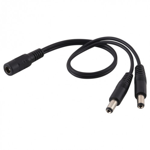 5,5 x 2,1 mm 1 à 2 prise femelle à mâle adaptateur répartiteur d'alimentation CC, longueur du câble: 30 cm (noir) SH101A822-04