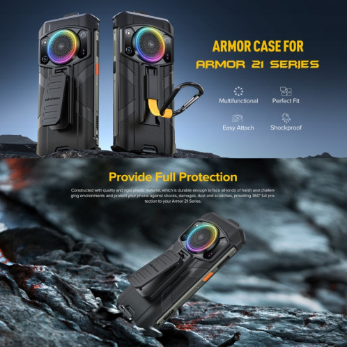 Pour Ulefone Armor 21 Étui de téléphone à clip arrière Ulefone avec mousqueton (noir) SU801A361-07
