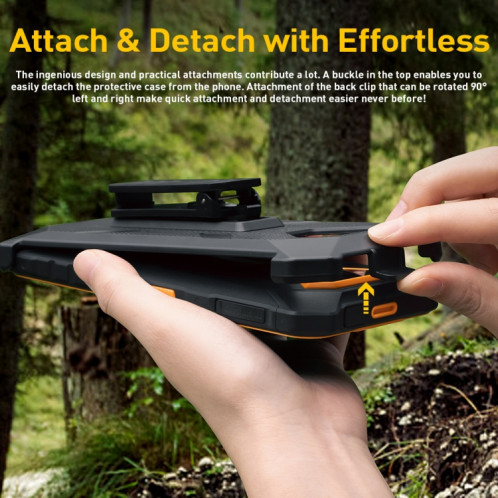 Pour Ulefone Armor X13 Ulefone Back Clip Phone Case avec mousqueton (noir) SU803A555-07