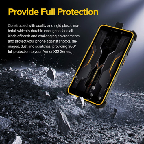 Pour Ulefone Armor X12 Pro Ulefone Back Clip Phone Case avec mousqueton (noir) SU804A1200-08