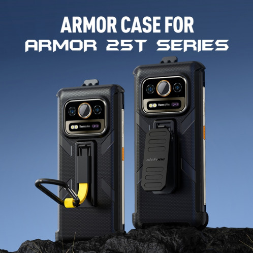 Pour Ulefone Armor 25T Pro Ulefone Back Clip Phone Case avec mousqueton (noir) SU806A1999-08