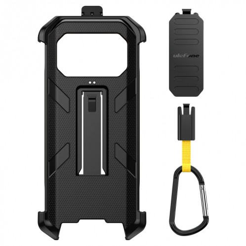 Pour Ulefone Armor 27 Ulefone Back Clip Phone Case avec mousqueton (noir) SU807A1735-08