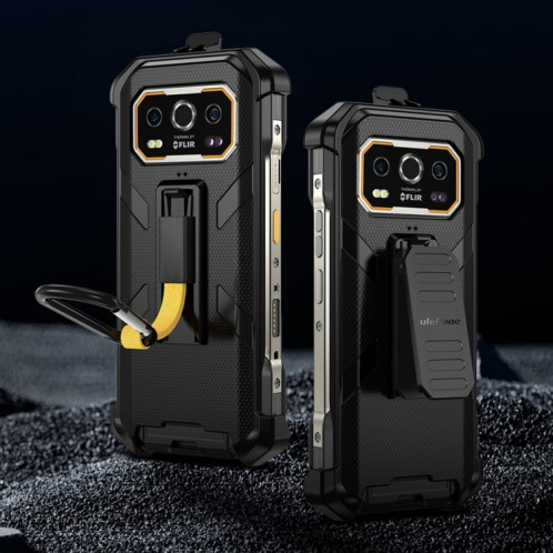 Pour Ulefone Armor 27 Ulefone Back Clip Phone Case avec mousqueton (noir) SU807A1735-08