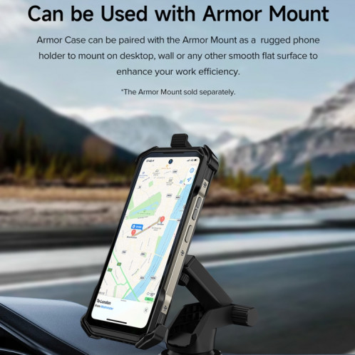 Pour Ulefone Armor 27 Ulefone Back Clip Phone Case avec mousqueton (noir) SU807A1735-08