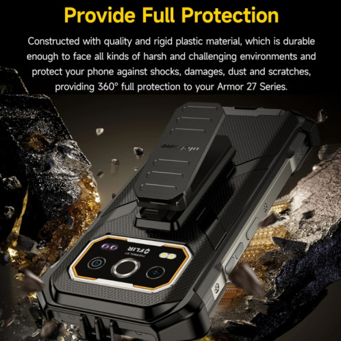 Pour Ulefone Armor 27 Ulefone Back Clip Phone Case avec mousqueton (noir) SU807A1735-08
