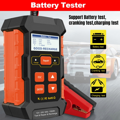 KONNWEI KW520 12V / 24V 3 en 1 testeur de batterie de voiture avec fonction de détection et de réparation et de charge (prise UE) SK701A71-09