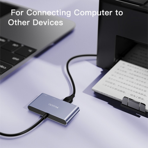 Yesido HB12 4 en 1 USB Station d'Accueil Multifonction HUB Adaptateur SY81281666-09