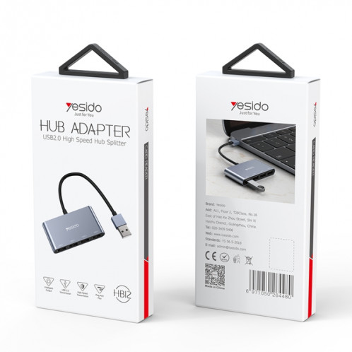 Yesido HB12 4 en 1 USB Station d'Accueil Multifonction HUB Adaptateur SY81281666-09