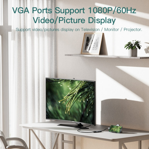 Yesido HB16 7 en 1 Ports USB-C / Type-C Adaptateur HUB de Station d'Accueil Multifonctionnel SY8139431-09