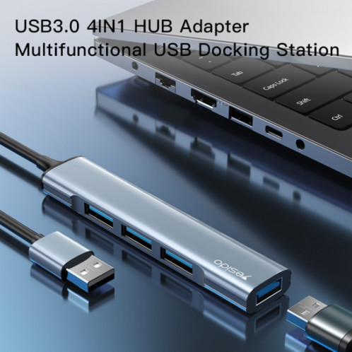 Yesido HB18 4 en 1 Adaptateur HUB de station d'accueil multifonction USB SY81731324-09