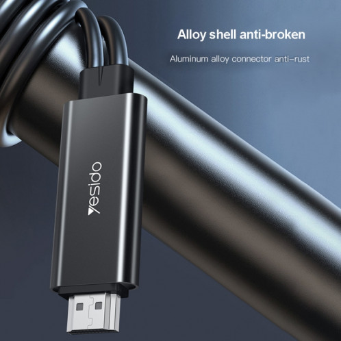 Câble adaptateur Yesido HM03 USB-C/Type-C vers HDMI, longueur : 1,8 m SY95011056-09