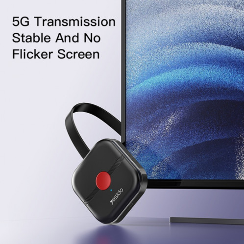Récepteur d'affichage d'écran sans fil Yesido TV10 HD, spécification : 2,4 G + 4 K (noir) SY102A1608-09