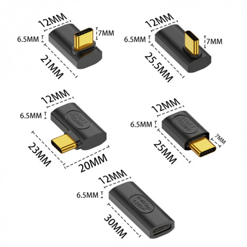Adaptateur femelle 40 Gbit/s 240 W USB-C/Type-C vers USB-C/Type-C femelle (noir) SH901A1608-07