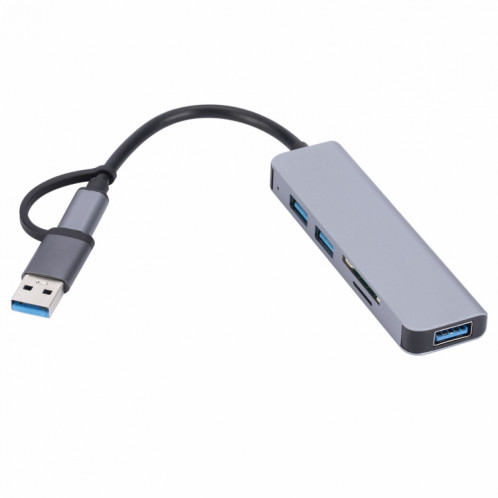 2302 5 en 1 USB + USB-C / Type-C vers USB Adaptateur HUB de station d'accueil multifonction SH82381857-06