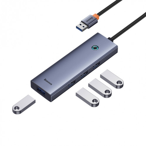 Adaptateur HUB Baseus Flite Series 4 en 1 USB-A vers USB 3.0x4 (Gris sidéral) SB501A1539-07