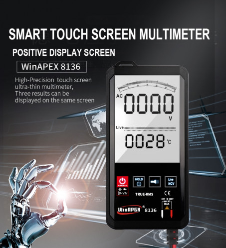 Multimètre numérique à écran tactile intelligent WinAPEX, modèle : 8136 SW7901676-07