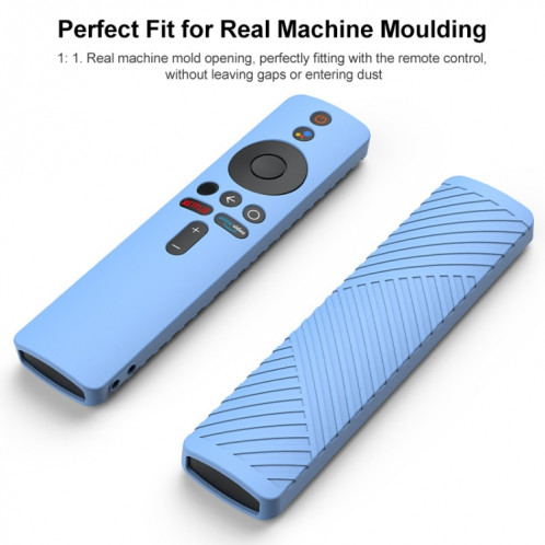 Pour Xiaomi MiBox S Étui de protection en silicone liquide pour télécommande (Bleu foncé) SH102C1927-05