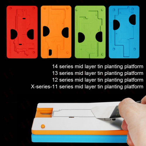 Casey 18 en 1 Silicone Couche Intermédiaire Sac de Plantation Plate-forme Rebalding pour iPhone X-14 Pro Max SK8727695-08