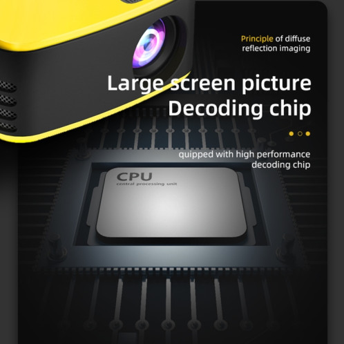 T20 320 x 240 400 lumens Version de base Projecteur numérique LED HD pour cinéma maison portable, type de prise : prise britannique (jaune) SH901A479-09