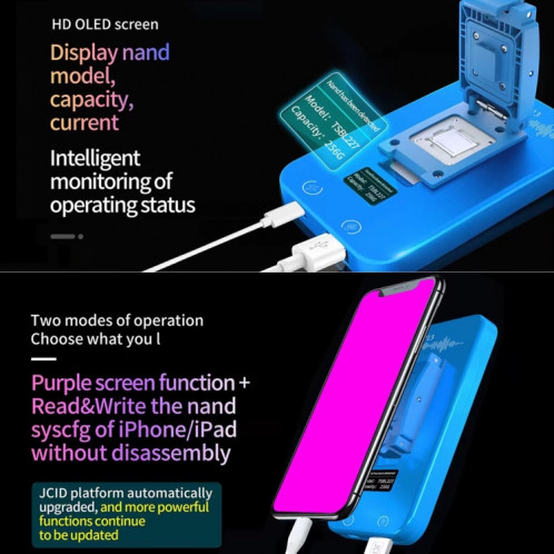 JCID P13 Nand Read Write Programmer DFU Purple Screen Tool pour iPhone 6 à 13 Pro Max SJ8887369-06