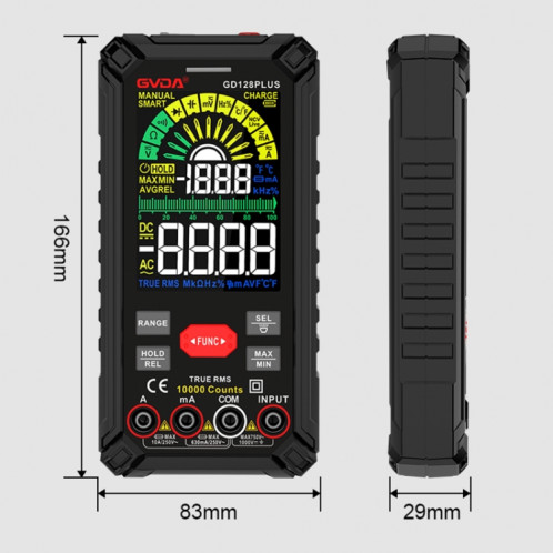 Multimètre numérique automatique intelligent de haute précision GVDA GD128PLUS SG9163707-09