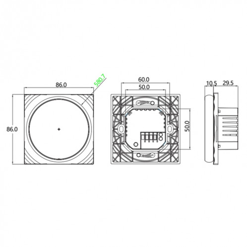 BHT-6001GCLW 95-240V AC 5A Thermostat Rond Intelligent Chaudière Chauffage Thermostat LED Avec WiFi (Noir) SH201A1346-09