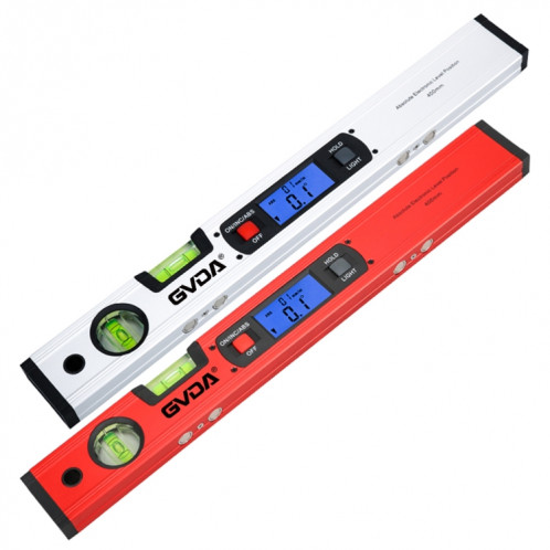 GVDA GD-H400M Règle de niveau de rapporteur de mesure de niveau numérique 360 (rouge) SG601A728-08