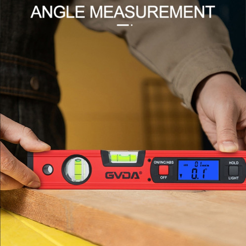GVDA GD-H400M Règle de niveau de rapporteur de mesure de niveau numérique 360 (rouge) SG601A728-08
