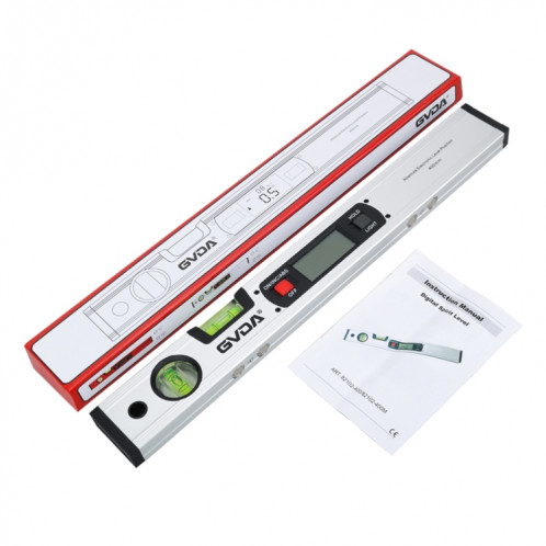 GVDA GD-H400M Règle de niveau de rapporteur de mesure de niveau numérique 360 (rouge) SG601A728-08
