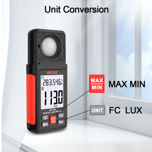 GVDA GD158 200000Lux Digital Light Meter Testeur Luminosité Photomètre SG9251228-09