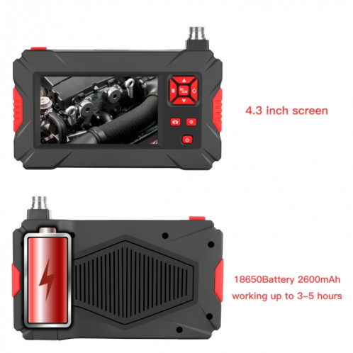 Endoscope numérique à double caméra P30 5,5 mm 1080P IP68 étanche à écran de 4,3 pouces, longueur: tube de serpent de 1 m (noir) SH901A496-09