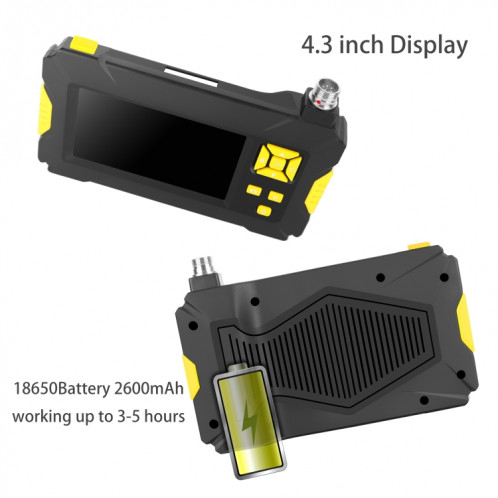Endoscope numérique à double caméra P30 3,9 mm 1080P IP68 étanche à écran de 4,3 pouces, longueur: câble dur de 2 m (noir) SH201A81-011