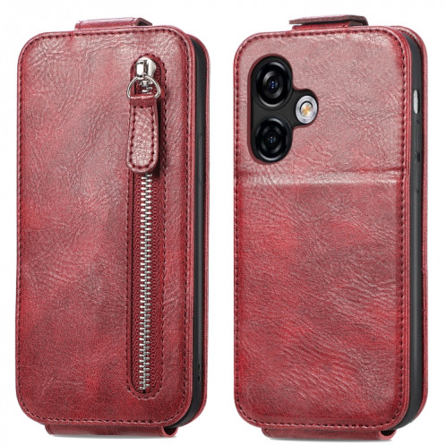 Pour Ulefone Note 16 Pro Zipper Wallet Étui de téléphone en cuir à rabat vertical (rouge) SH201C1020-06