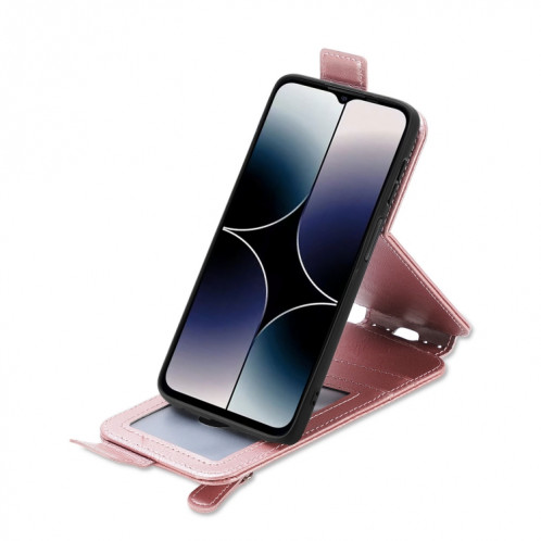 Pour Ulefone Note 16 Pro Zipper Wallet Étui de téléphone en cuir à rabat vertical (or rose) SH201D1989-06