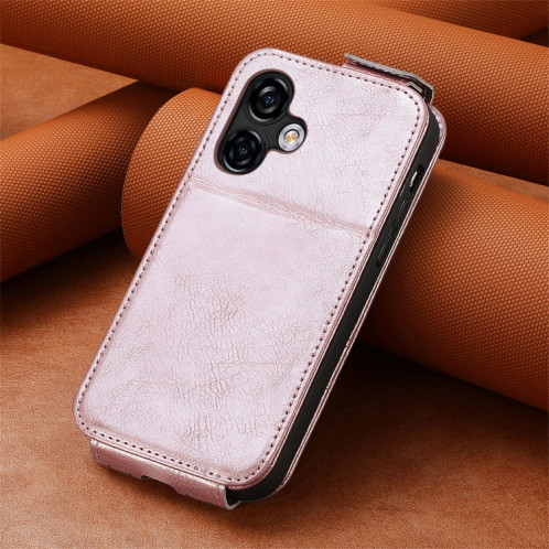 Pour Ulefone Note 16 Pro Zipper Wallet Étui de téléphone en cuir à rabat vertical (or rose) SH201D1989-06