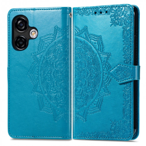 Pour Ulefone Note 16 Pro Mandala Flower Housse de téléphone en cuir gaufré (Bleu) SH501D1875-06