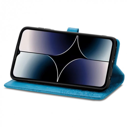 Pour Ulefone Note 16 Pro Mandala Flower Housse de téléphone en cuir gaufré (Bleu) SH501D1875-06