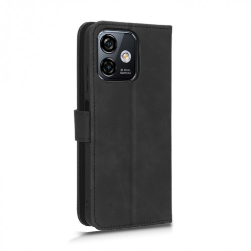 Pour Ulefone Note 16 Pro Skin Feel étui de téléphone en cuir à rabat magnétique (noir) SH001A1239-06