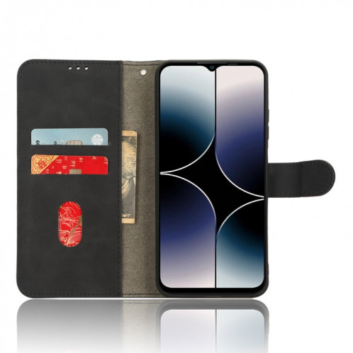 Pour Ulefone Note 16 Pro Skin Feel étui de téléphone en cuir à rabat magnétique (noir) SH001A1239-06
