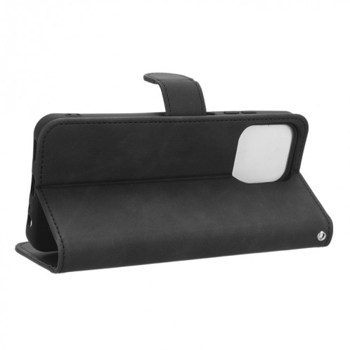 Pour Ulefone Note 16 Pro Skin Feel étui de téléphone en cuir à rabat magnétique (noir) SH001A1239-06