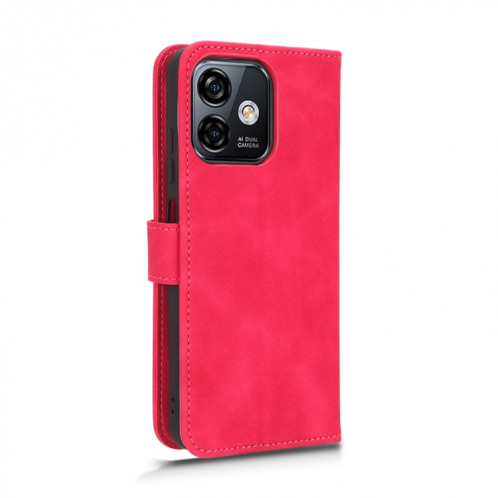 Pour Ulefone Note 16 Pro Skin Feel Étui de téléphone en cuir à rabat magnétique (Rose Rouge) SH001D522-06